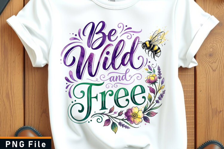 Be wild and free, Inspirational quotes PNG sublimation example image 1