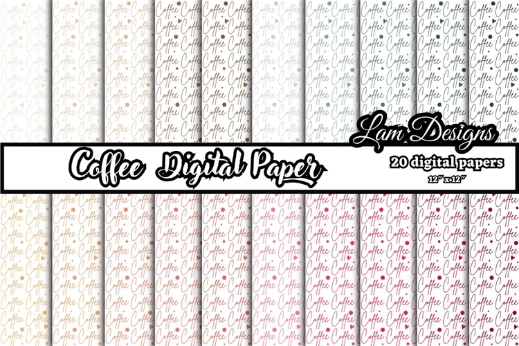 coffee digital papers, Coffee pattern, Coffee background