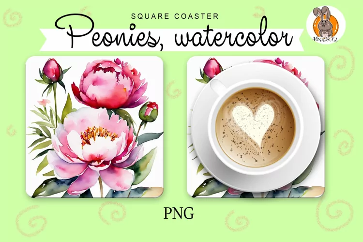 peonies, watercolor, hot plate