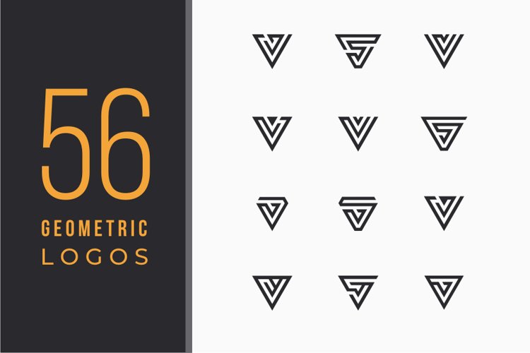 56 Geometric Mono Line Vector Logos