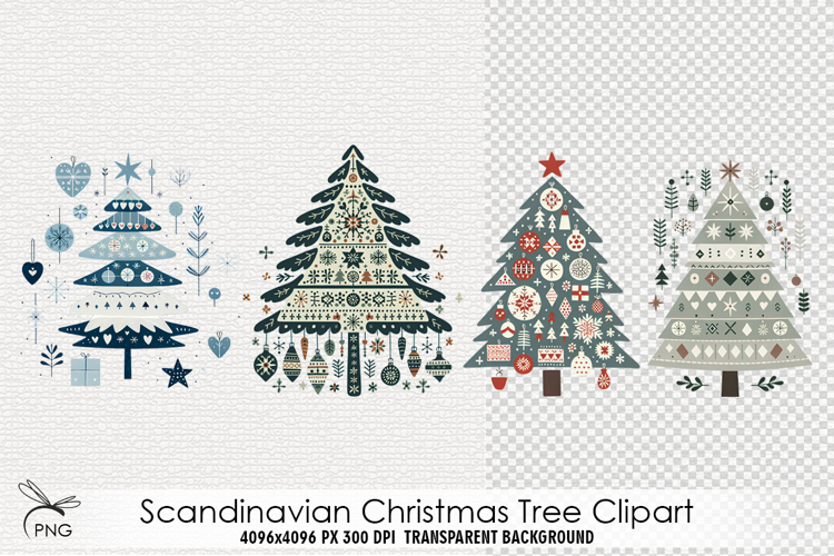 Scandinavian Christmas Tree Sublimation - 4 Variations