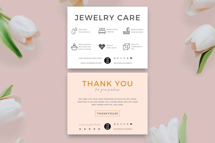 Printable Jewelry Care Card Template Editable Jewellery Care 