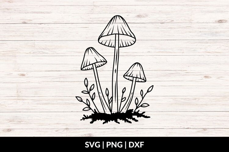 Botanical Mushrooms SVG, PNG, DXF example image 1