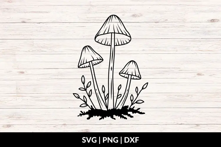 Botanical Mushrooms SVG, PNG, DXF