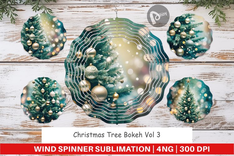 Wind Spinner Christmas Tree Bokeh