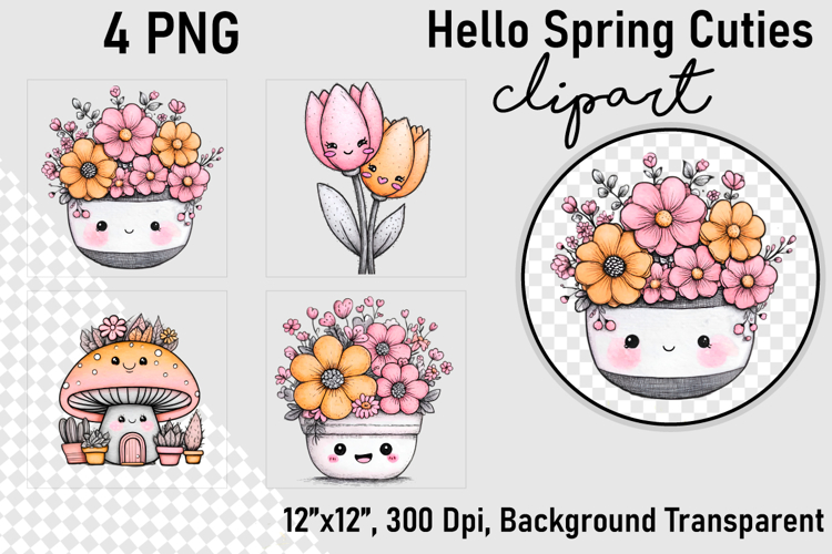 Hello spring cuties clipart