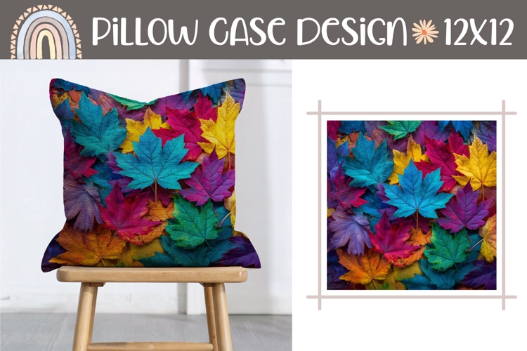 Fall Pillow Case Design, Fall Leaves Pillow Sublimation