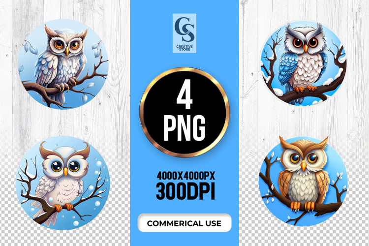 Winter Owl Clipart Sublimation PNG
