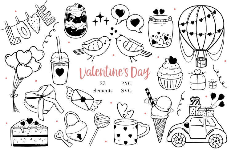 Valentine’s Day Romantic Line Art