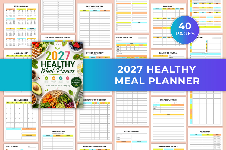 2027 Health & Fitness Journal | Wellness Planner & Healthy