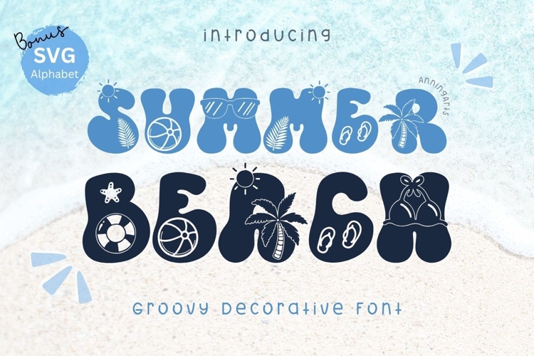 Summer Beach - Groovy Decorative Font