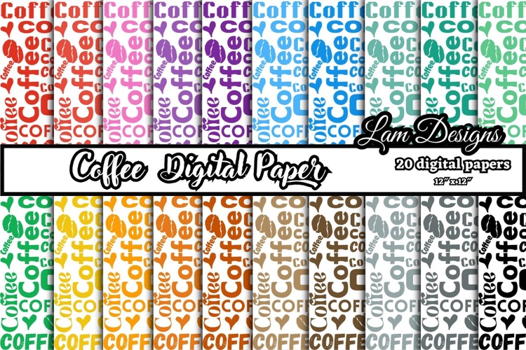 coffee digital papers, Coffee pattern, Coffee background