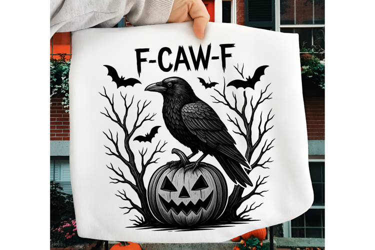 F-Caw-F Sublimation, Crow Raven PNG, F-CAW-F Funny Halloween