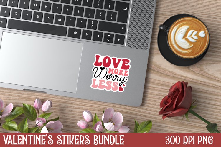 Love more worry less Sticker, Skeleton Valent example image 1