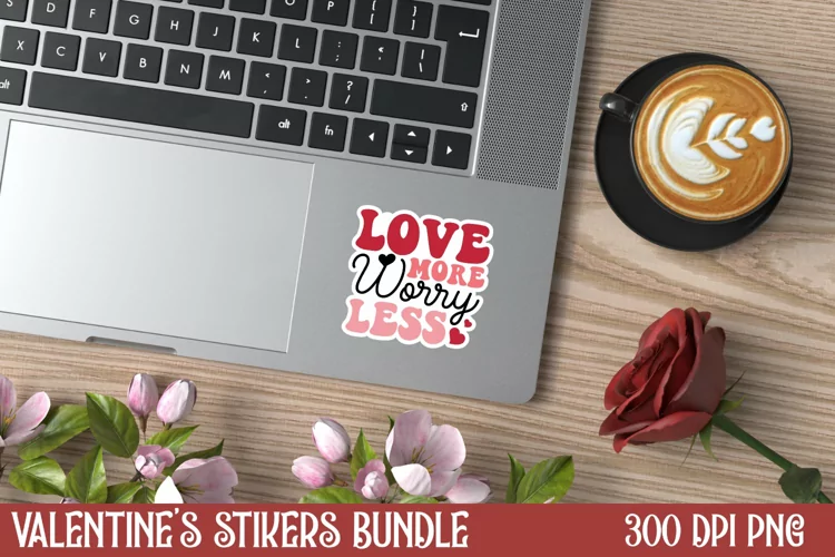 Love more worry less Sticker, Skeleton Valent