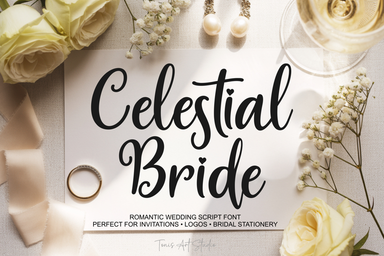 Celestial Bride Font Romantic Wedding Script for Invitations