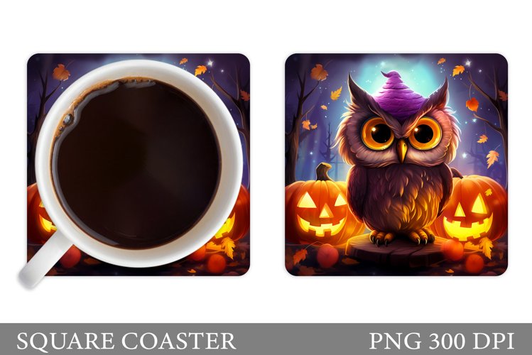 Halloween Owl Coaster. Owl Halloween Coaster Sublimation