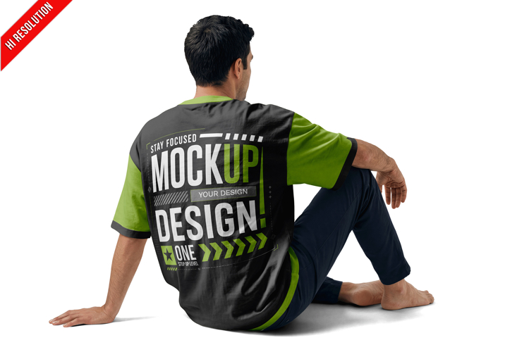 T-shirt Back View Seated
