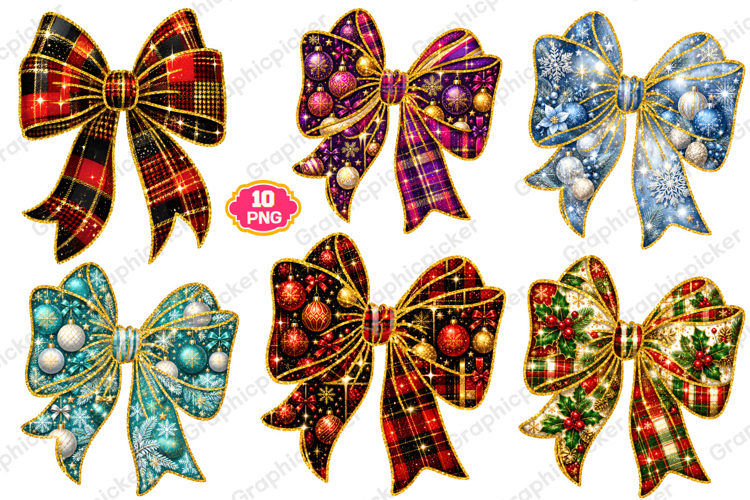 Christmas Bow PNG, Coquette Christmas Sublimation, Christmas