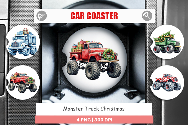 Car Coaster Christmas Monster Truck