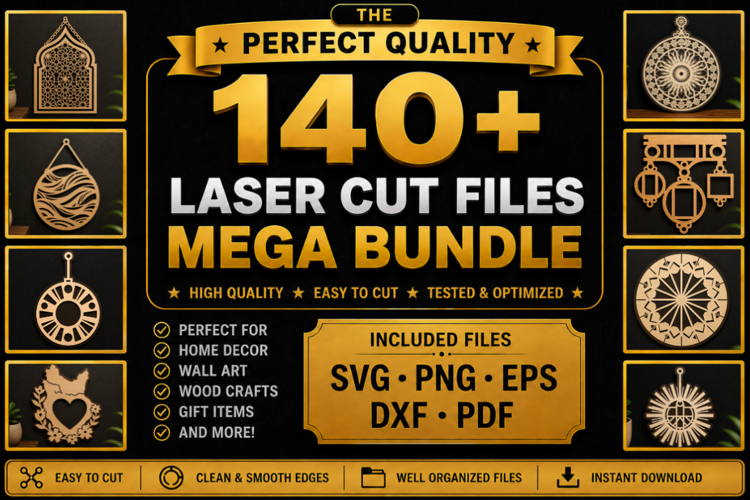 140 Laser Cut Files Mega SVG Bundle,Laser Cut Files,Wall Art example image 1