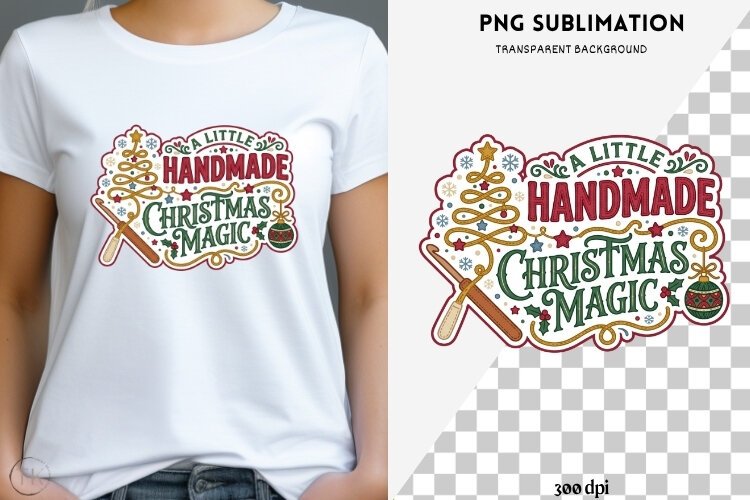 Christmas crochet png design for T-shirts example image 1