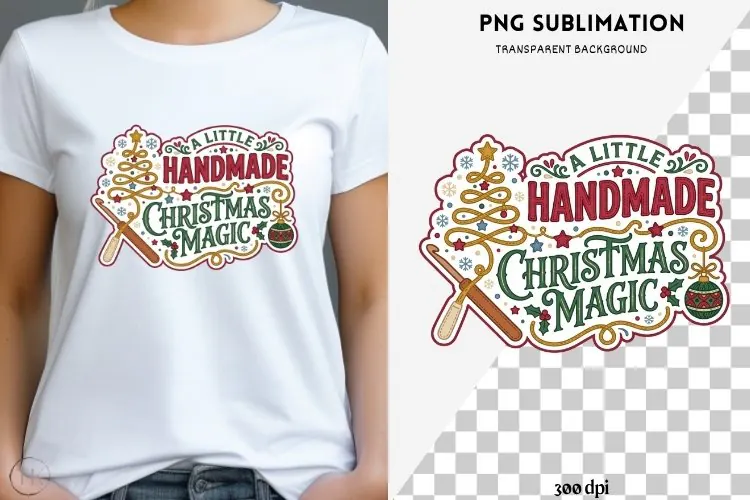 Christmas crochet png design for T-shirts