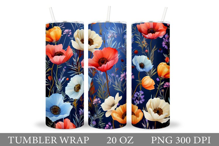 Flowers Tumbler Design. Flowers Tumbler Wrap Sublimation