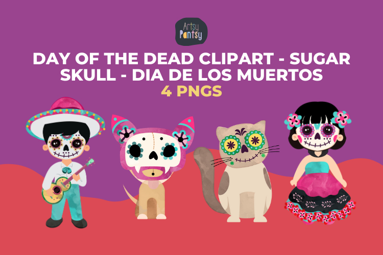 Day of the Dead Clipart - Sugar Skull - Dia De Los Muertos