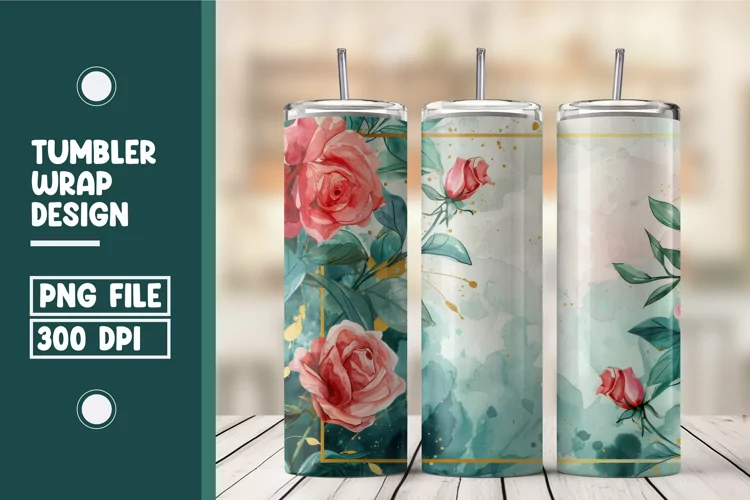 Flower Tumbler Wrap Design