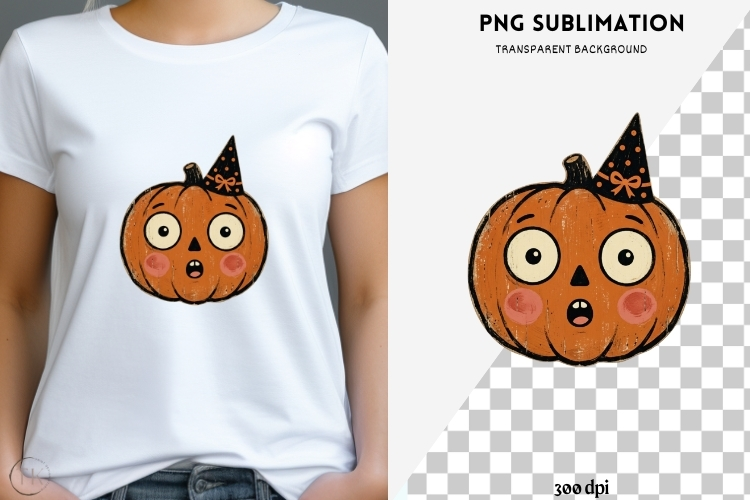 Vintage folk-art halloween png design for T-shirts