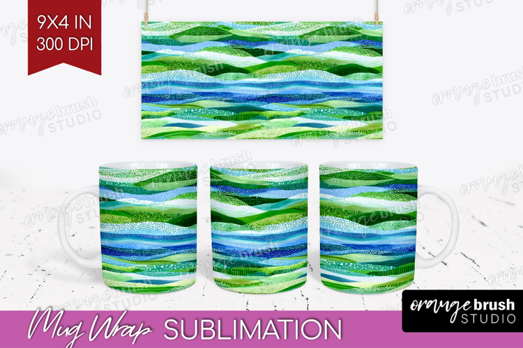 Abstract Mug Wrap - Modern Texture Mug PNG Sublimation