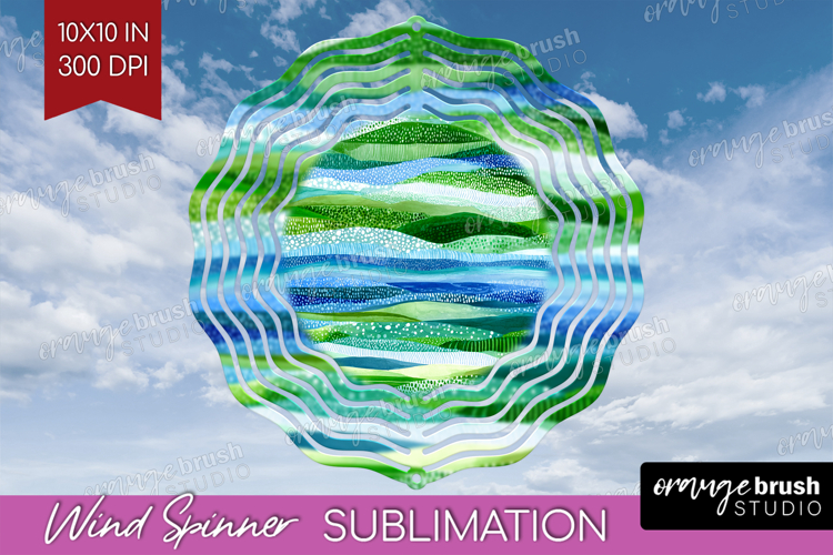 Abstract Wind Spinner Sublimation PNG - Modern Texture Round