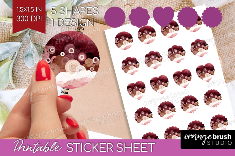Abstract Round Sticker - Modern Texture Printable (6481068)