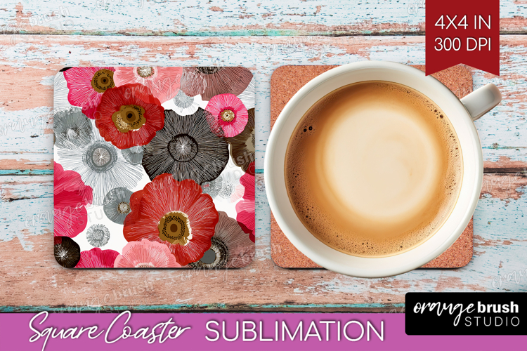 Abstract Square Coaster - Modern Texture Coaster PNG