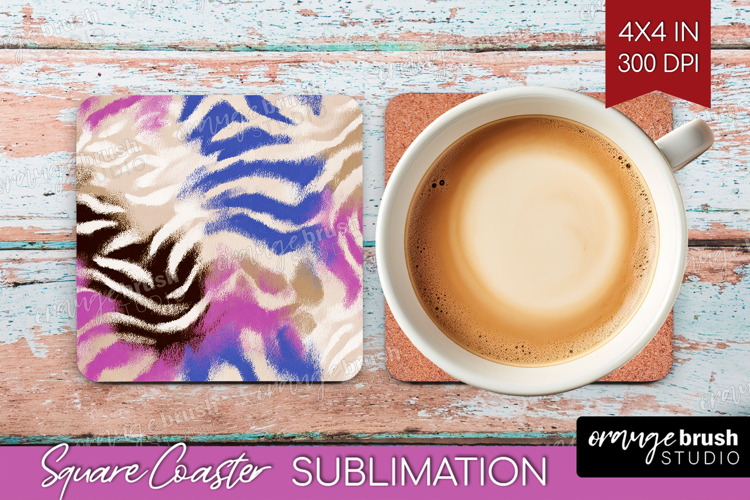 Abstract Square Coaster - Modern Texture Coaster PNG