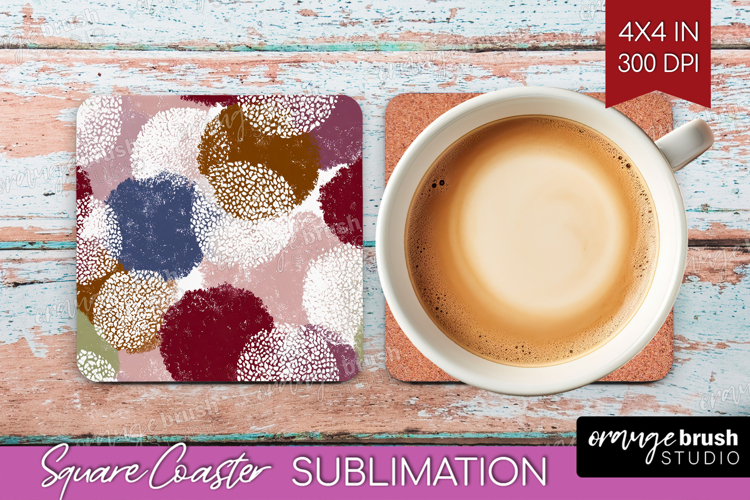 Abstract Square Coaster - Modern Texture Coaster PNG