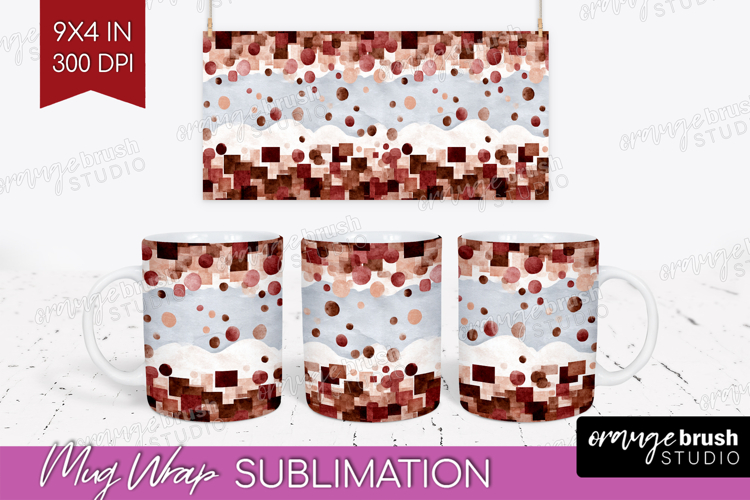 Abstract Mug Wrap - Modern Texture Mug PNG Sublimation