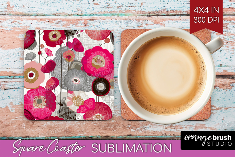 Abstract Square Coaster - Modern Texture Coaster PNG