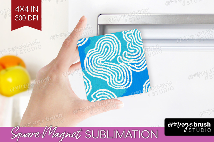 Abstract Doodle Magnet Sublimation - Modern Texture Square