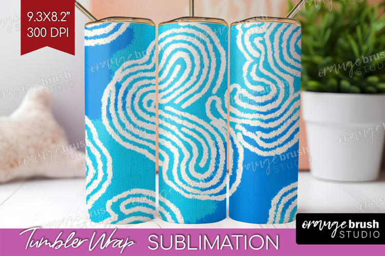 Abstract Doodle Tumbler Wrap - Modern Texture Tumbler PNG