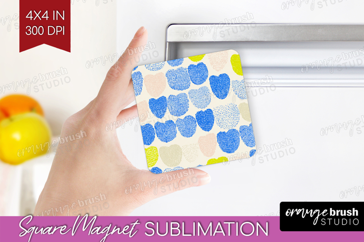 Abstract Doodle Magnet Sublimation - Modern Texture Square