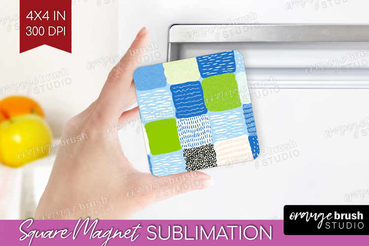 Abstract Doodle Magnet Sublimation - Modern Texture Square