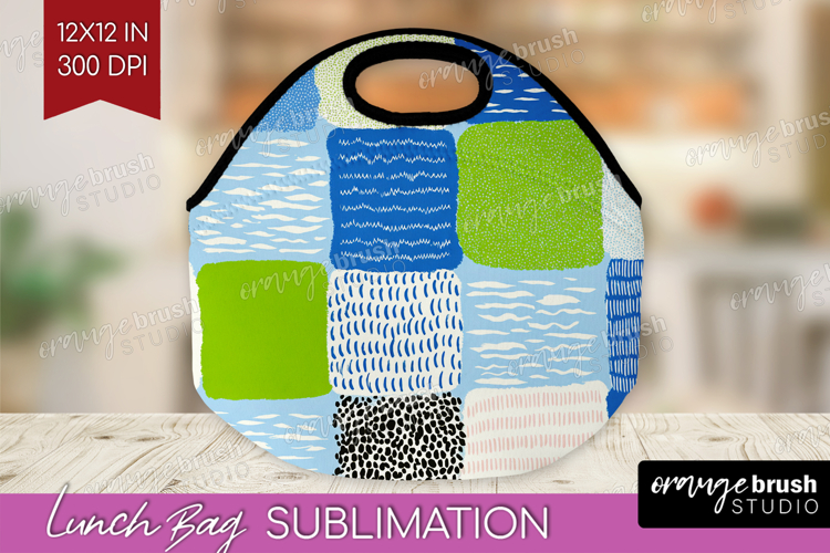 Abstract Doodle Lunch Bag - Modern Texture Lunch Bug PNG