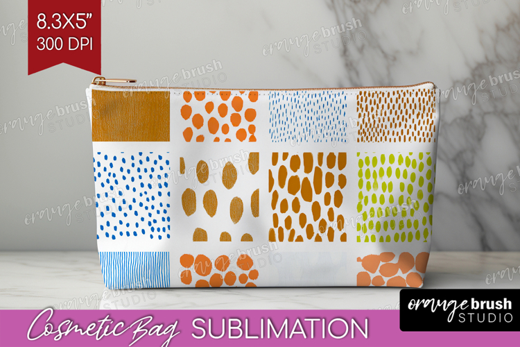 Abstract Doodle Cosmetic Bag - Modern Texture Makeup Bag PNG