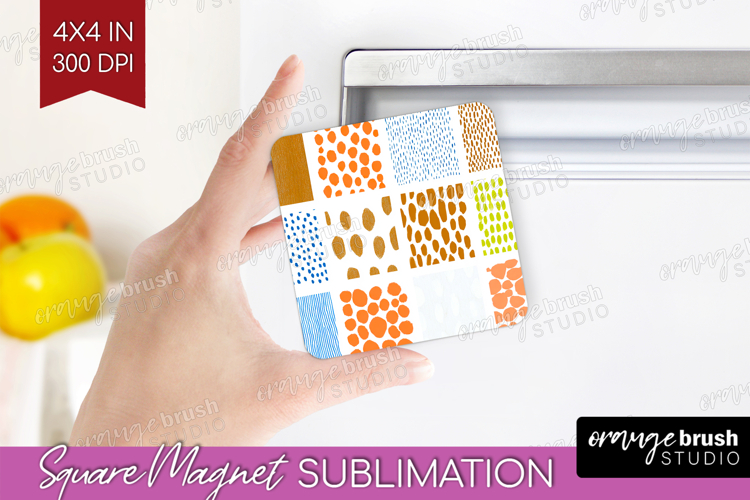 Abstract Doodle Magnet Sublimation - Modern Texture Square