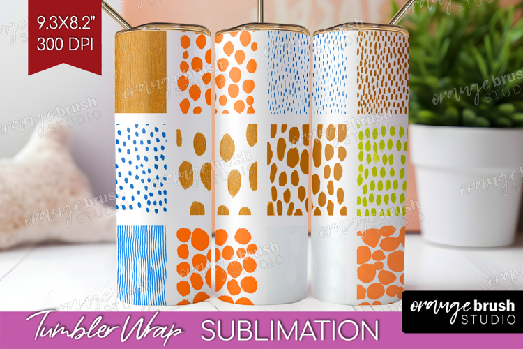 Abstract Doodle Tumbler Wrap - Modern Texture Tumbler PNG
