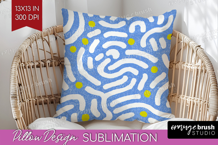 Abstract Doodle Pillow Sublimation - Modern Texture Pillow