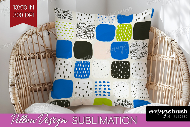 Abstract Doodle Pillow Sublimation - Modern Texture Pillow