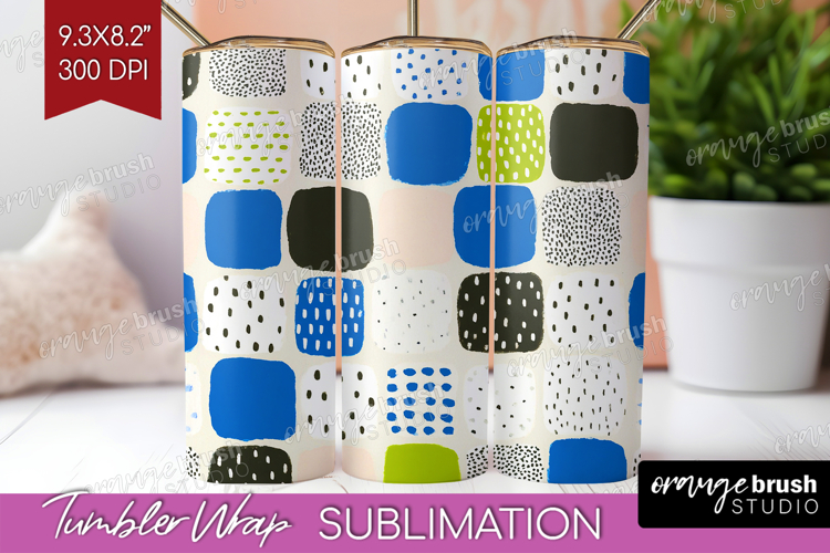 Abstract Doodle Tumbler Wrap - Modern Texture Tumbler PNG